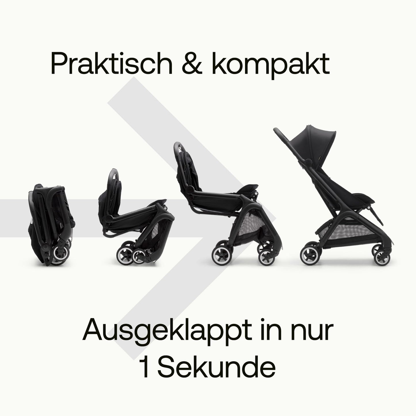 Bugaboo Butterfly Reisebuggy, kompakt, Schwarz