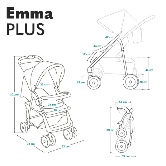 Lionelo Emma Plus Buggy bis 15 kg, Stone